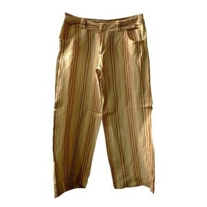 Vintage Baggy Striped Linen Capris (sz 27)